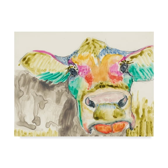 Trademark Fine Art 'Hifi Cow II' Canvas Art by Jennifer Goldberger