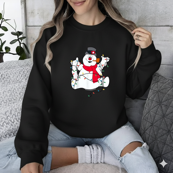 Lights Portrait Holiday Glow Festive Winter Style Christmas Sweatshirt, up to size 5XL