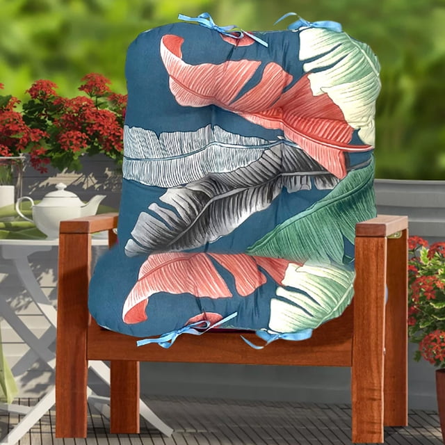 Cojines Gruesos para Silla de Exterior (Paquete de 2), 43 X 43 y 43 X 53 Cm | Cojines Estampados para Patio, Jardín y Terraza | Nailon y Elastano Duraderos | Asientos Cómodos y Resistentes a La Intem
