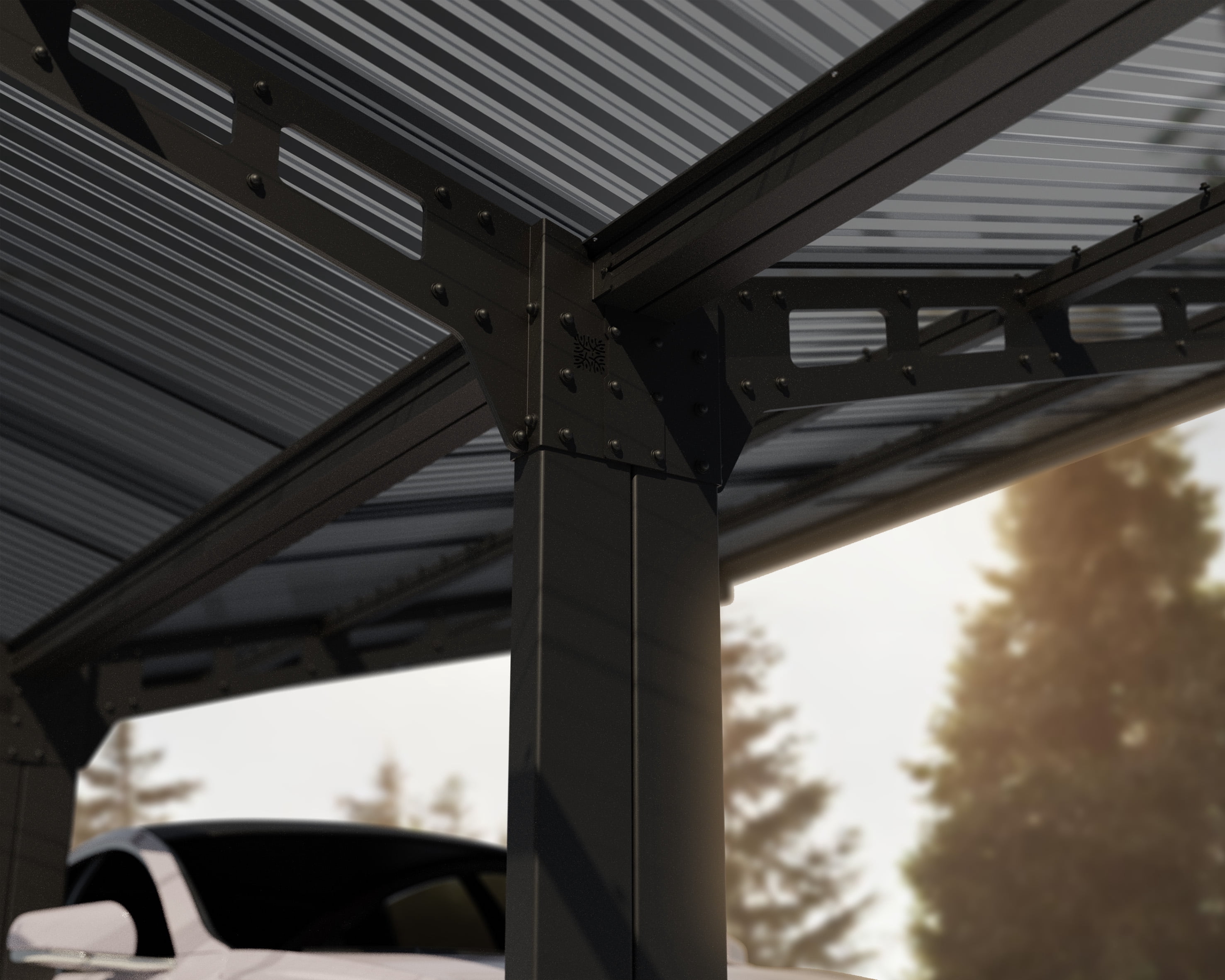 Palram - Canopia Sydney Wave Double Carport Wing Style
