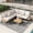 Beige, variant on JOYURE 4-Piece Patio Furniture Set,Metal Outdoor Sectional Sofa with 3 Fauxwood Tables &Adjustable Reclining Chair,Patio Modular L Shape Sofa with Thickened Cushions for Backyard,Deck,Balcony,Beige