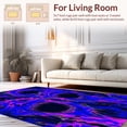 thumbnail image 2 of ODIKA 4'x6' Machine Washable Non-Slip Area Rug, Abstract Wavy Expressionist with Surreal Faces and Jagged Shapes Motif High Traffic Rug, Blue, 196282, 2 of 5