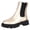 Gold, variant on Women's Platform Lug Sole Boots Side Zipper Elastic Slip On Non Slip Fashion Ankle Booties Orange