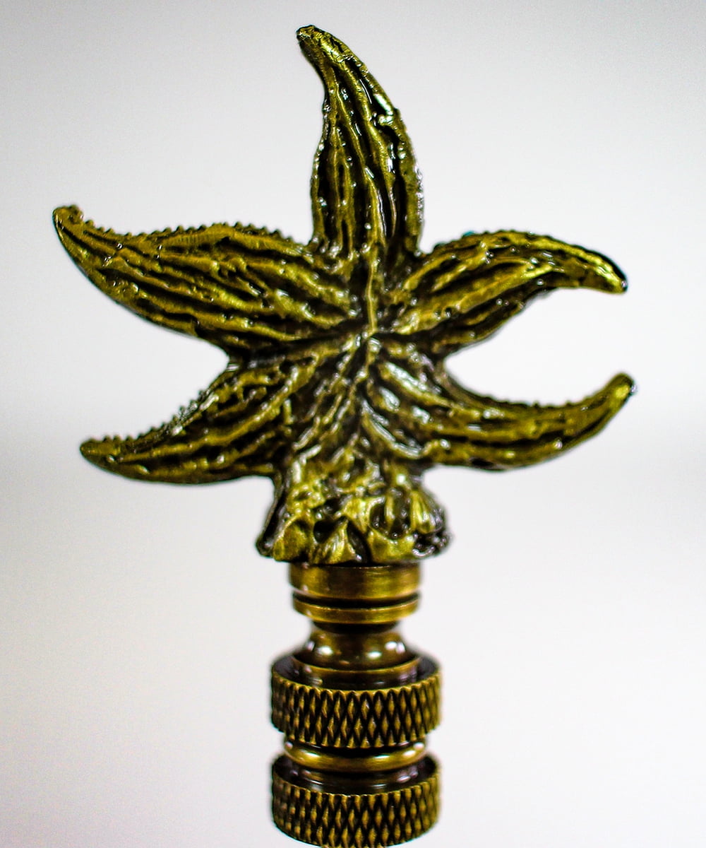 Starfish With Aagean Blue Glass Lamp Finial Antique Metal 2 25 H Walmart Com Walmart Com