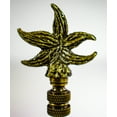thumbnail image 4 of Starfish with Aegean Blue Glass Lamp Finial Antique Metal 2.5"h, 4 of 7