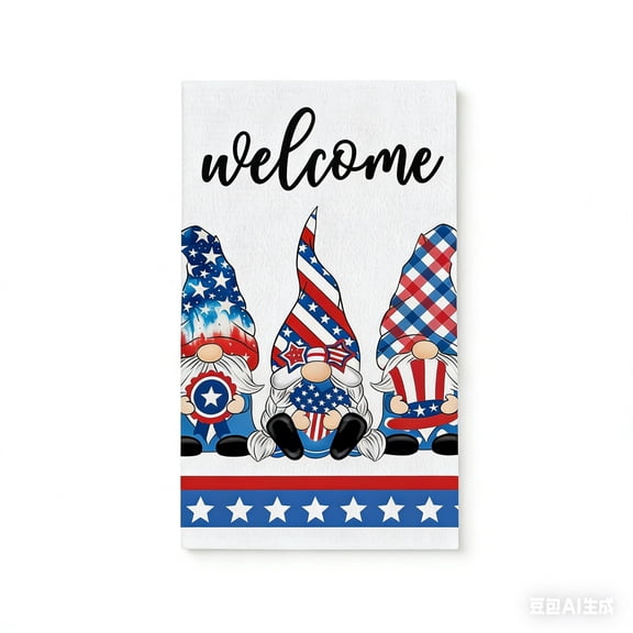 4th of July Kitchen Towels, 4th of July Decor for Kitchen, Gnome Independence Day Dish Towels, Patriotic Memorial Day Hand Towel for Bathroom, 16x24in