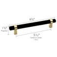 thumbnail image 3 of Design House Emery Modern Center-to-Center Cabinet Pulls, 5-pack, 5-1/16", Matte Black/Satin Gold, 3 of 17