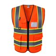 thumbnail image 2 of Wisewang Reflective Safety Vest for Engineer Construction w/ Pockets Free ze Orange Orange, 2 of 6