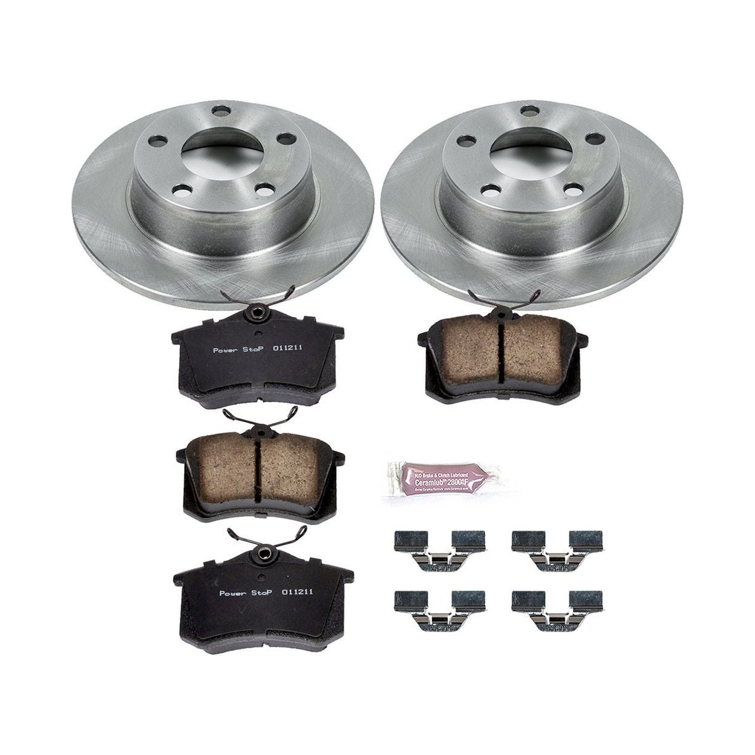 Power Stop Rear Stock Replacement Brake Pad and Rotor Kit KOE4845
