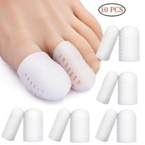 10 PCS Gel Toe Protectors, Breathable Toe Covers, Big Toe Caps Guards for Men and Women, Toe Sleeves for Ingrown Toenails, Corns, Blister, Calluses, Toe Cushions for Foot Pain Relief, A