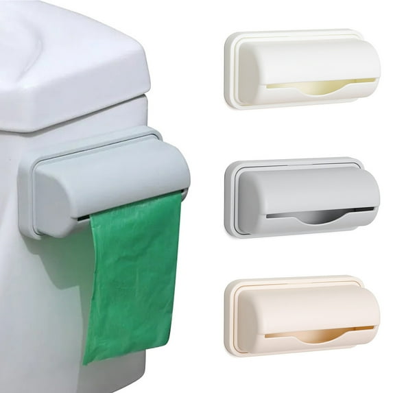 Hadanceo 3 Pcs Trash Bag Holder Punch Free No Trace Paste Design Kitchen Garbage Bag Dispenser