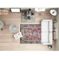 thumbnail image 2 of La Dole Rugs Maroon Blue Rustic Vintage Traditional Flat Pile Soft Area Rug Carpet Mat For Living Room Bedroom Hallway Runner Outdoor Patio Sizes 5x7, 8x10, 7X9 feet inch inches ft, 2 of 6