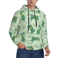 thumbnail image 2 of Naloa Cute Dinosaurs in Space Men's Casual Hooded Collar Drawstring Hoodies Pullover Sweatshirts Casual Long Sleeve Shirts-4X-Large, 2 of 7