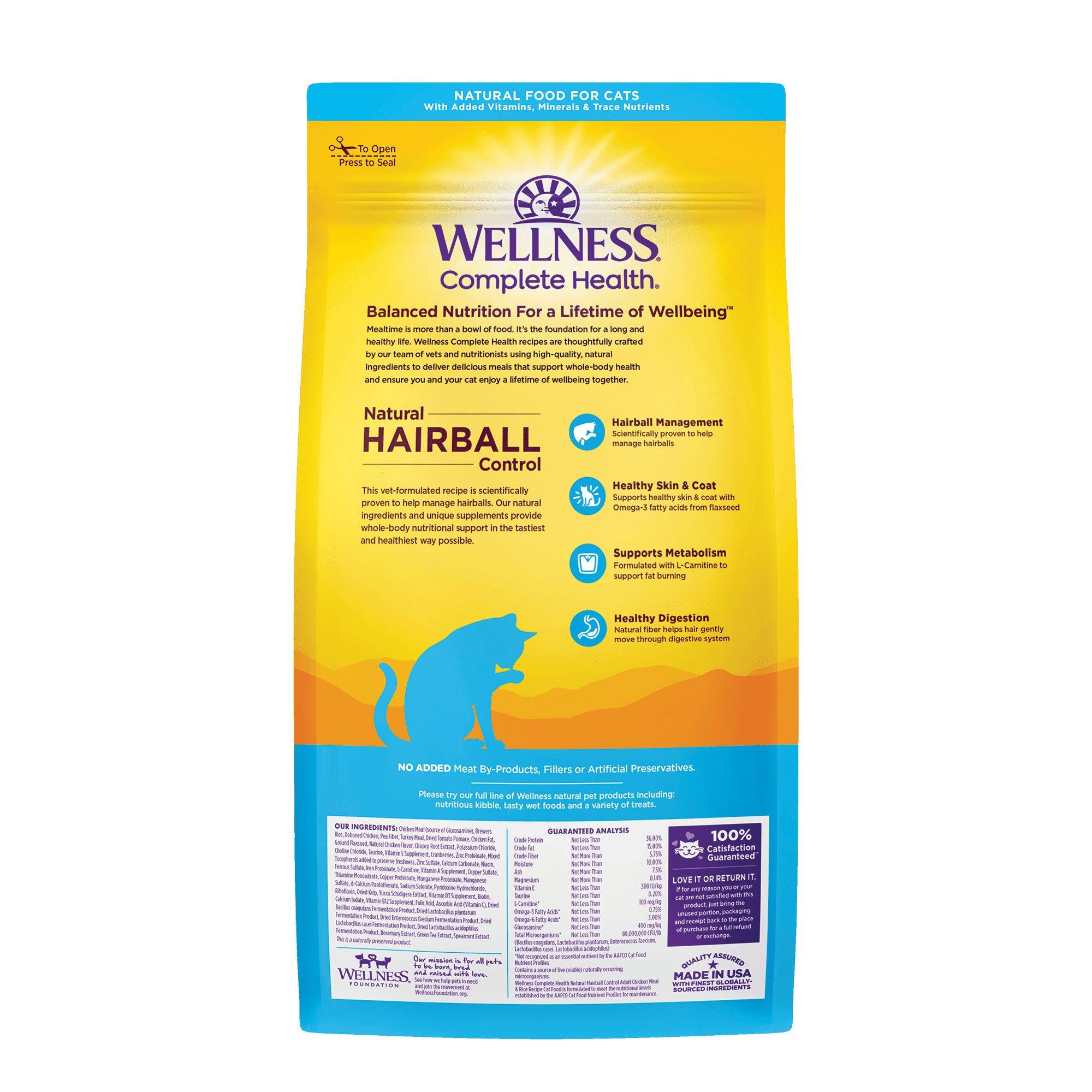 Wellness Complete Health Natural Hairball Control Chicken Meal