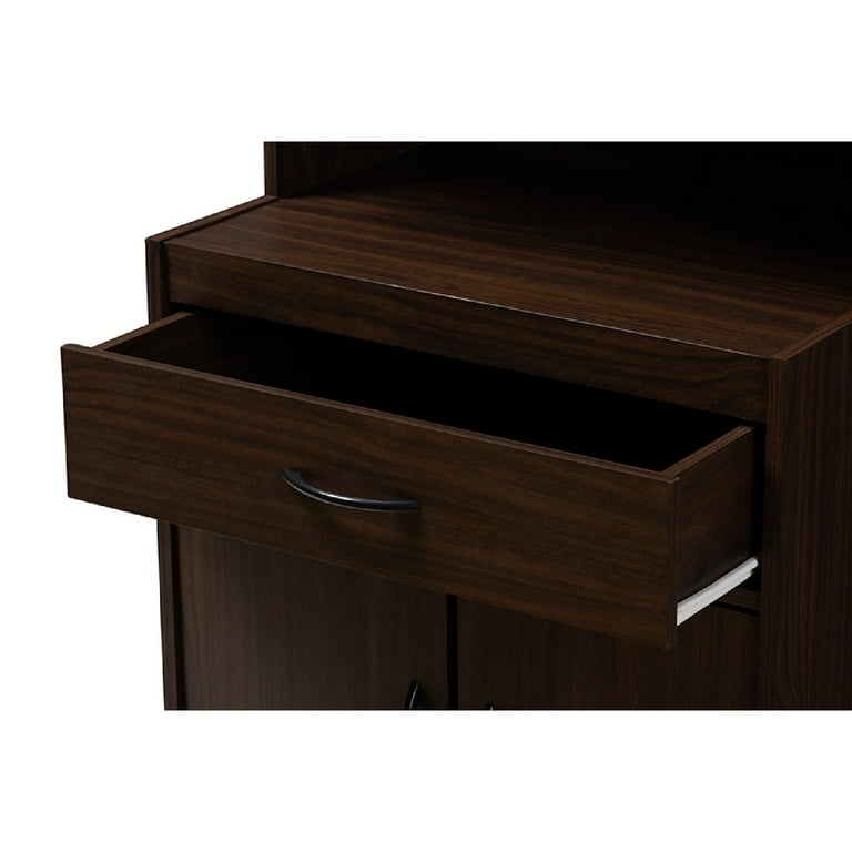 Baxton Studio Tannis Dark Walnut Finished Kitchen Cabinet Baxton Studio Tannis Dark Walnut Finished Kitchen Cabinet
