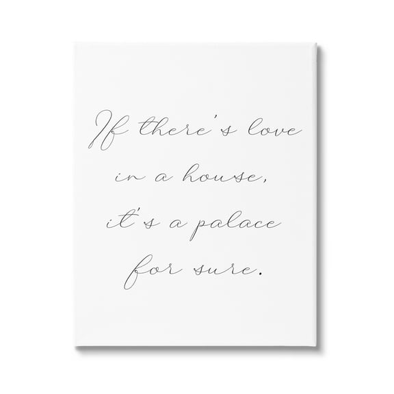 Stupell Industries Minimal Love In A House Inspirational Painting Gallery Wrapped Canvas Print Wall Art, 16 x 20