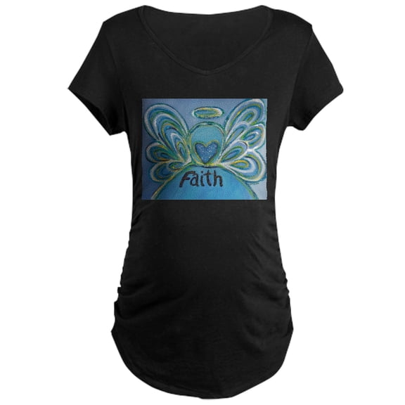 CafePress - Faith Angel Maternity T Shirt - Maternity Dark T-Shirt