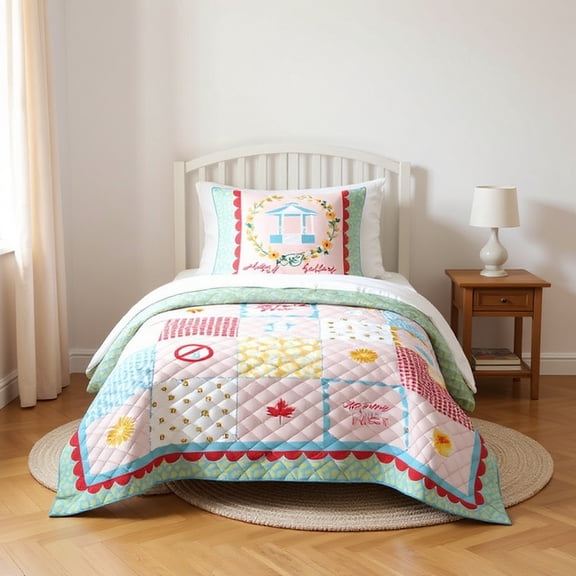 Gilmore Girls Cozy Patchwork 2 Piece Quilt & Sham Bedding Set, Twin/Full Size