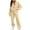 Beige, variant on FAIWAD Womens 2 Piece Outfits Sweatsuit Oversized Zip Up Sweatshirt and Cinch Bottom Sweatpants Tracksuit