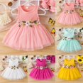 thumbnail image 5 of Mnyotv Toddler Baby Girl Summer Dresses Sleeveless Floral Embroidery Birthday Outfits Sytlish Princess Dress for Girls Size 18-24Months, 5 of 6