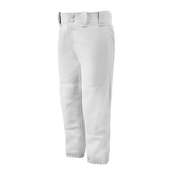 Pantalones de softball Mizuno para niñas y jóvenes, blancos, talla grande para jóvenes