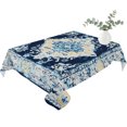 thumbnail image 2 of Vintage Ethnic Table Cloth Waterproof Tablecloths, Boho Tribes Modern Blue Middle Century Tablecloth Dining Table Cover for Kitchen Party Tabletop Outdoor, Rectangle Tablecloth 60x84 Inch, 2 of 9