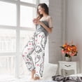 thumbnail image 4 of Uemuo Alpacas and Hearts Pattern Women's Wide Leg Palazzo Lounge Pants with Pockets Light Weight Loose Comfy Casual Pajama Pants-X-Large, 4 of 9