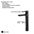 thumbnail image 2 of Llave Monomando baño Lavabo Ovalin Rubinett  Laton Solido Negro Mate 30 Cm, 2 of 4