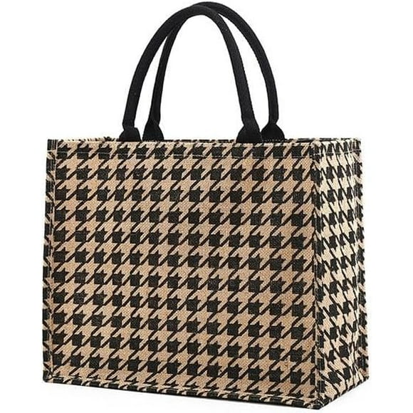 Jute Bag with Zip and Inner Pocket, Large Shopper Bag, Jute Bag, Beach Bag, Waterproof Shopping Bags, multicoloured, 41 x 18 x 33 cm ( L x B x H)