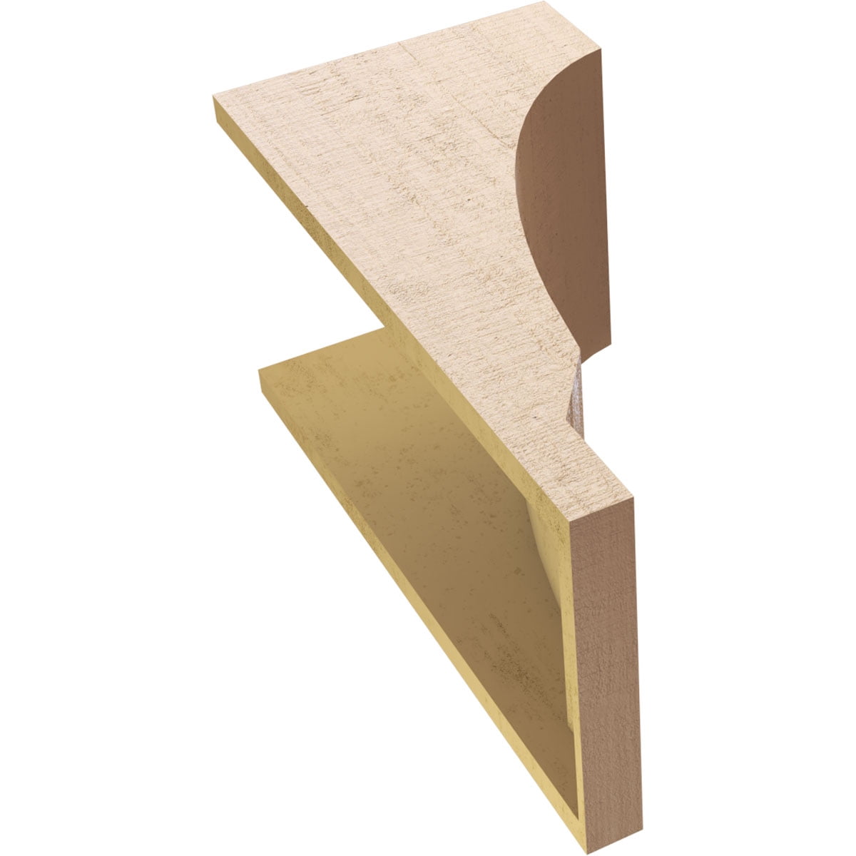 12"W x 12"D x 24"H Wide Moab Rough Cedar Woodgrain TimberThane Corbel, Primed Tan