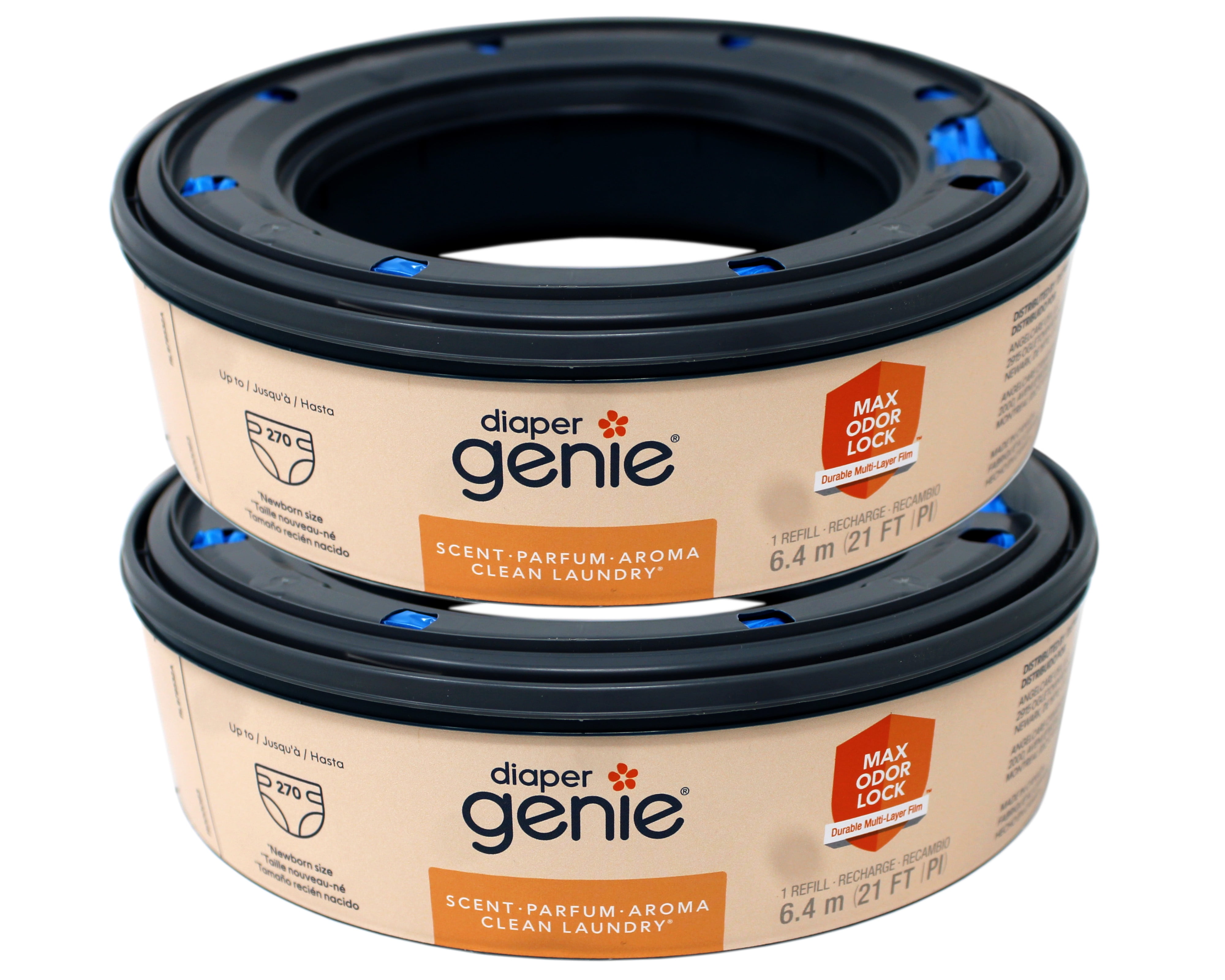 Diaper Genie, Clean Laundry Scent, 270 Refills (Pack of 8), Max