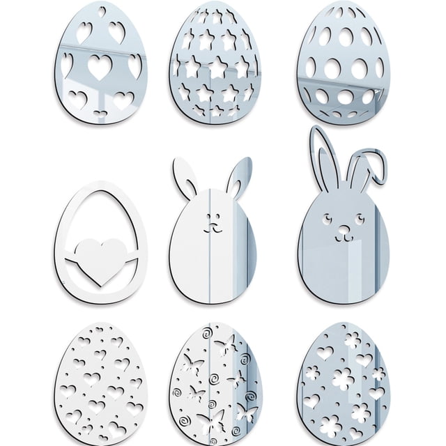 EGNMCR Wall Stickers, Cute Stickers Removable Acrylic Mirror Stickers For Easter , Used For Home Decoration Mirror sticker