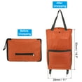 thumbnail image 2 of Uxcell Foldable Shopping Cart Collapsible Trolley Bags Reusable Shopping Bags Grocery Bags with Wheels Orange, 2 of 6