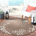 thumbnail image 2 of SAFAVIEH Courtyard Christian Floral Indoor/Outdoor Area Rug, 8' x 11', Natural Brown/Black, 2 of 10