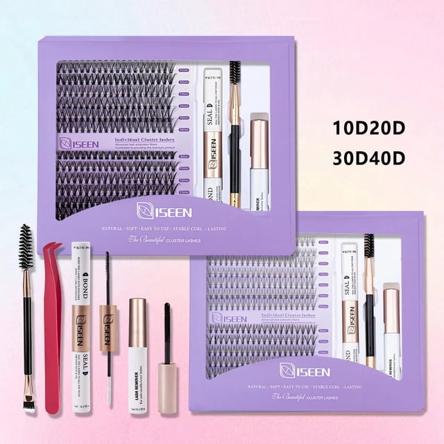 Trousse d'Extension de Cils DIY : Grappes de Cils de Style Mixte avec Liaison et Scellement...