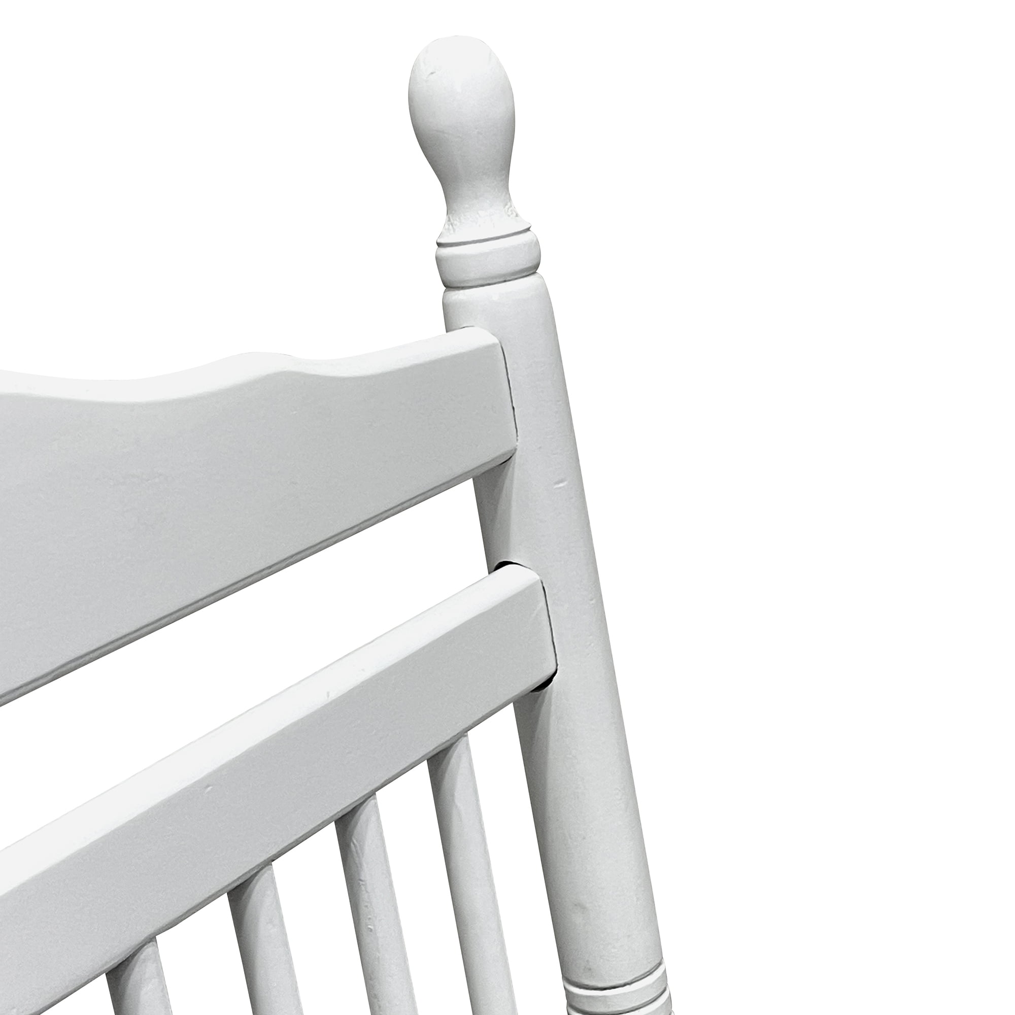 Adult Wooden Rocking Chair, Solid Hardwood Balcony Leisure Rocker for Patio Deck Garden, White