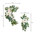 thumbnail image 2 of Elegant Artificial White and Pink Rose Wedding Arch Decor - Set of 2, 2 of 3