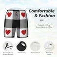 thumbnail image 5 of Daiia Heart Black Buffalo Plaid Gingham Mens Swim Trunks Swim Shorts Quick Dry Swim Shorts with Mesh Lining Pockets-Medium, 5 of 9