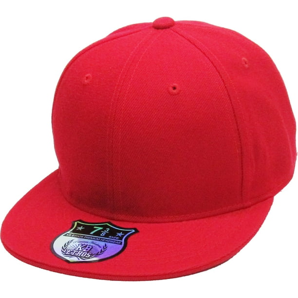 KBETHOS Solid Flat Brim Bill Fitted Baseball Cap