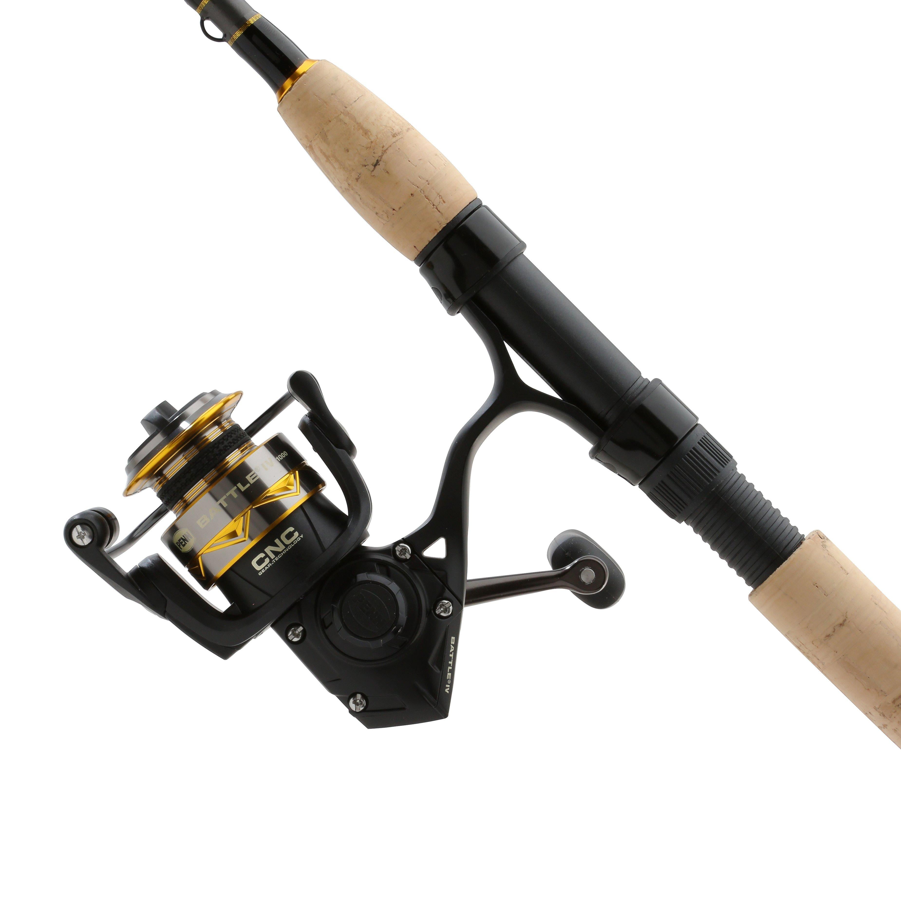 PENN Battle IV Spinning Fishing Combo, 6'6" Light Rod, 1000 Size Reel