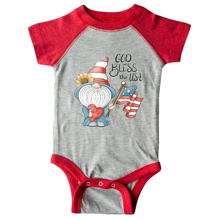 

Inktastic God Bless the USA Gnome Gift Baby Boy or Baby Girl Bodysuit