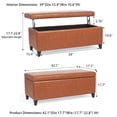 thumbnail image 2 of Homebeez 42 inch Wide Rectangle Lift Top Storage Ottoman Bench, Faux Leather with Large Storage Space for The Living Room, Entryway, Bedroom, 2 of 7