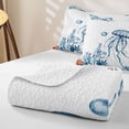 thumbnail image 4 of Erosebridal Coastal Jellyfish Twin Quilt Set, Ocean Wildlife Twin Coverlet Set, Reversible 2 Pieces, 1 Bedspread and 1 Pillowcase, 4 of 7