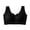 Black, variant on hoksml Ribbed Scalloped Edge Bra for Women Wireless Comfort Bralette with Removable Pads