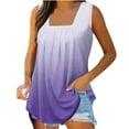 thumbnail image 2 of Lindreshi Tank Tops for Women Women's Fashion Solid Color Square-neck Comfortable Loose T-shirt Sleeveless Blouse Casual Tops, 2 of 4