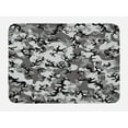 thumbnail image 1 of Camo Bath Mat, Camouflage Concept Concealment Artifice Hiding Force Uniform Pattern Fashion, Non-Slip Plush Mat Bathroom Kitchen Laundry Room Decor, 29.5 X 17.5 Inches, Black Grey Silver, Ambesonne, 1 of 2