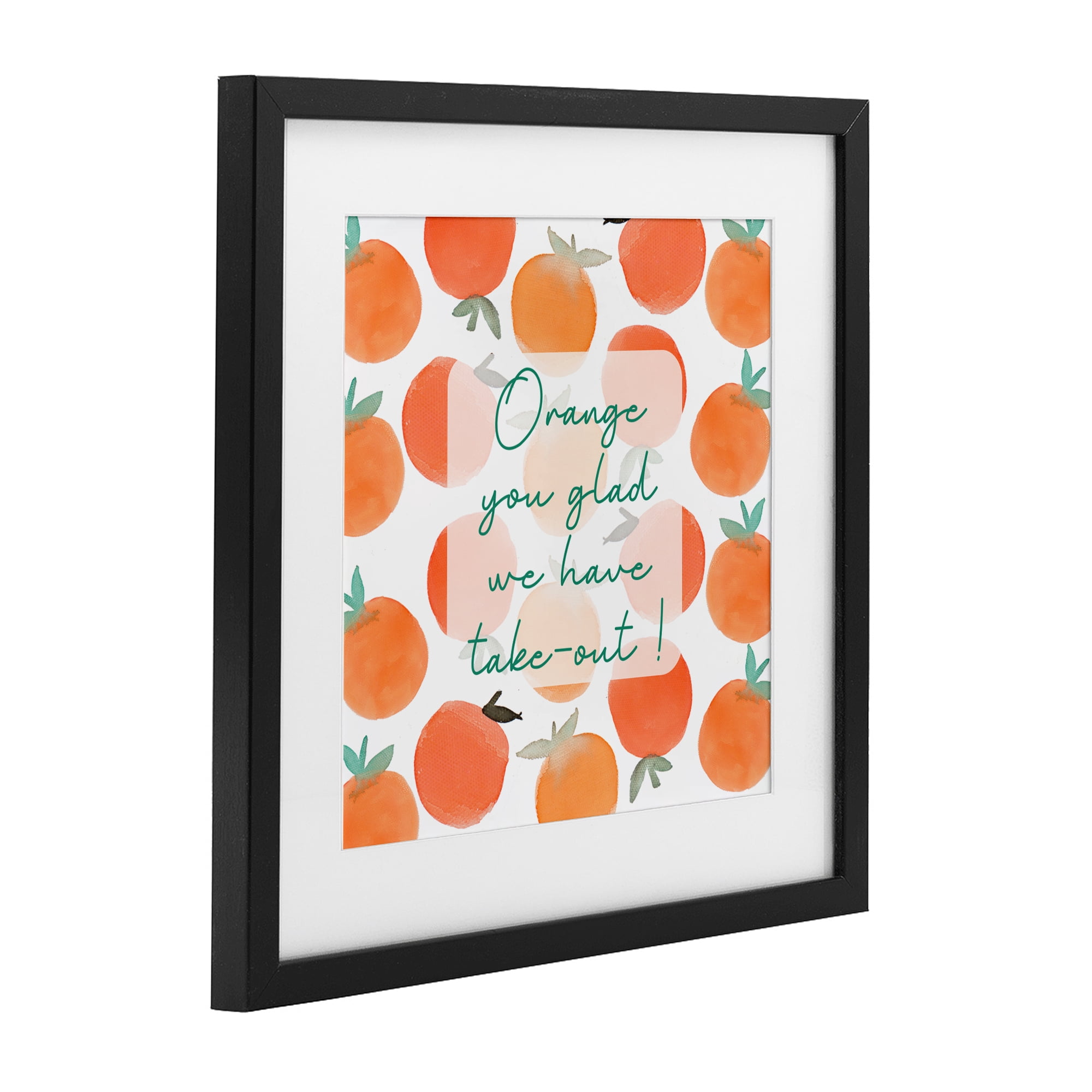 Stupell Industries Orange You Glad Black Framed Print Under Glass, design by Emily Navas