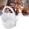 thumbnail image 4 of Y Bash Cestas De Niña De Flores Para Bodas Cestas De Flores Blancas Pequeñas 22 × 18 × 18 Cesta De Encaje De Flores De Boda Romántica Ceremonia Banquete Decoración, 4 of 7