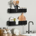 thumbnail image 3 of ABCOOL Shower Caddy Floating Bathroom Shelves - Set of 2, No Drill Wall Mounted Adhesive Hanging Shelves with Hooks Decorative Storage Shelves for Kitchen Living Room Bedroom, 3 of 7