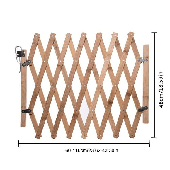 Pet Gate Retractable Adjustable Dog Sliding Door Wood Indoor Dog Gate Doorway Stairs Pet Puppy Fence